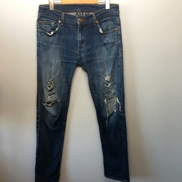 ARMANI EXCHANGE J130 Ultra Slim Distressed Jeans - Picture 2 of 9